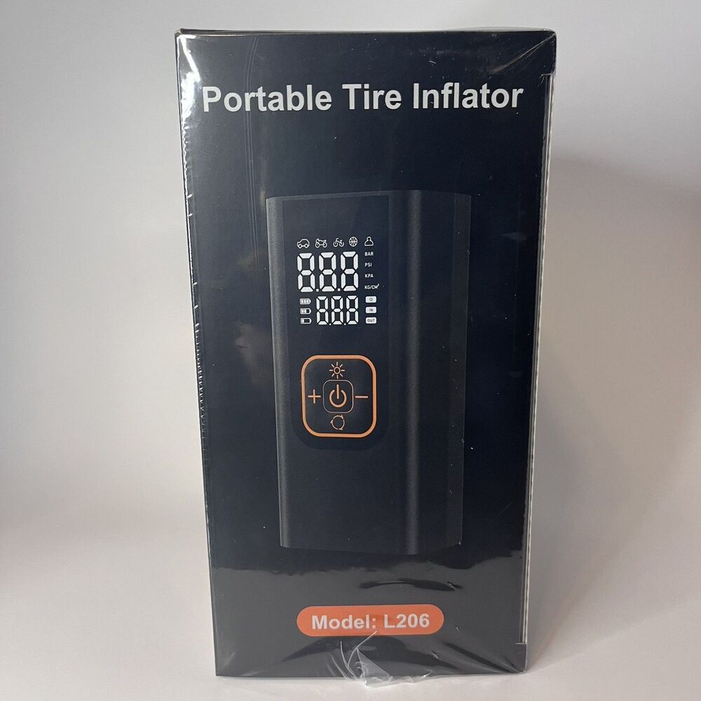 Tire Inflator Air Compressor Portable L206, 180 PSI, LED Display, 400mm Hose